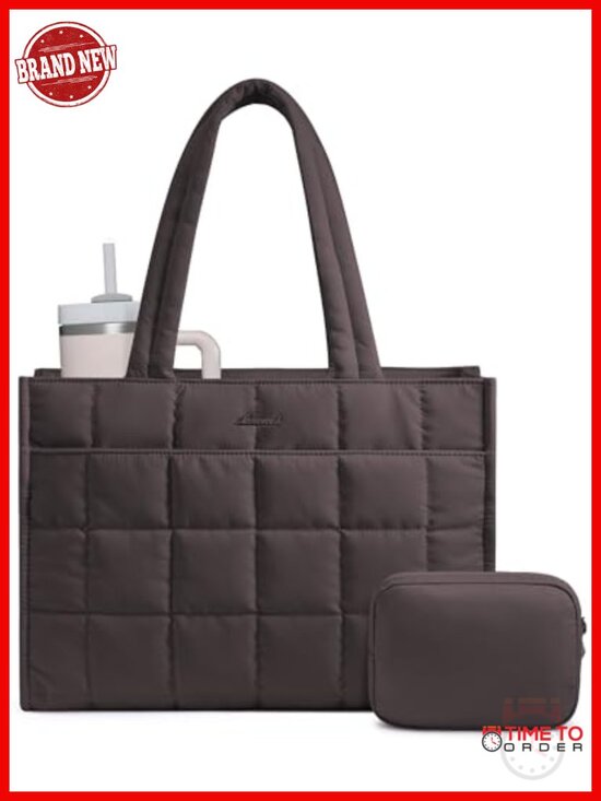 Handbags - Tote Bag for Women, Puffer Work Handbag 15.6 Inch Laptop Purse for Nurse